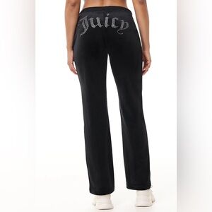 Juicy Couture Black Velour Track Pants